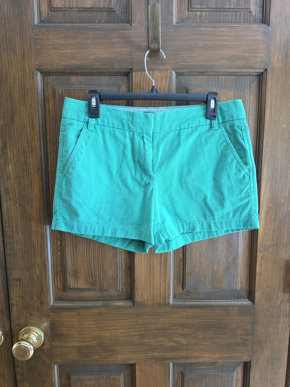 J. Crew Sz 6 Green Mid-Rise Cotton Shorts